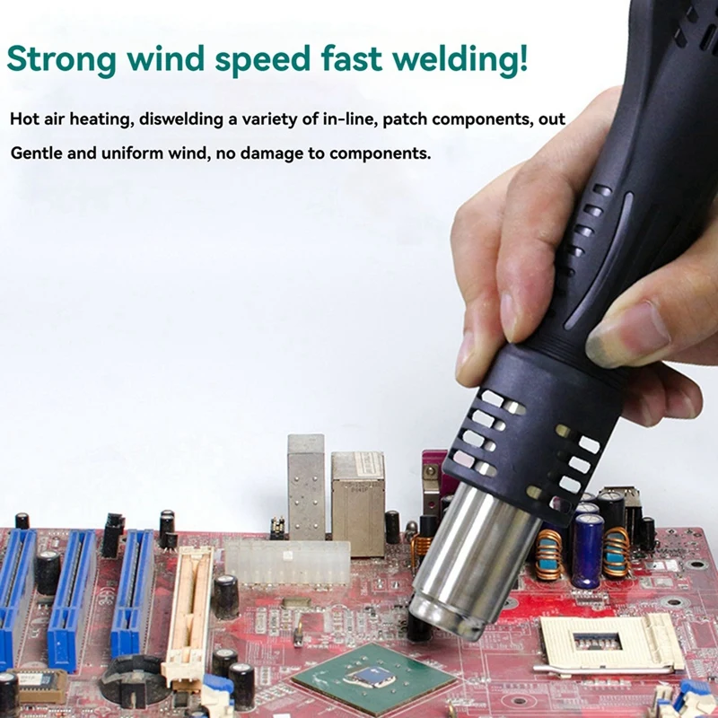 8118 محطة لحام إعادة العمل SMD 2 في 1 هواء ساخن ومكواة لحام لإصلاح BGA PCB IC، أداة لحام متقدمة قابس الاتحاد الأوروبي