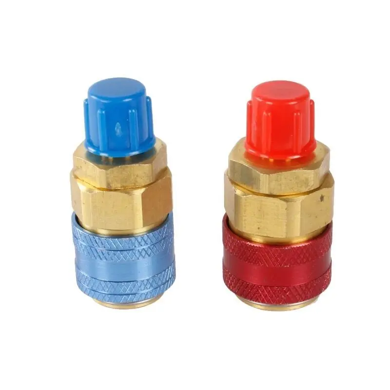 1Pair H/L Freon AC Manifold Gauge Connector Air Conditioning Refrigerant R134A Car Quick Coupler Connector Professional