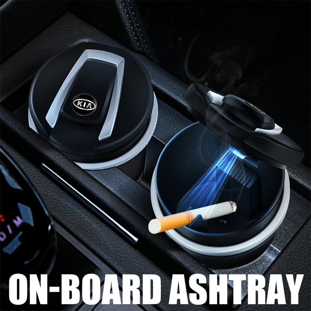 Portable Car Cigarette Ashtray Cup LED Lights For KIA Sportage Ceed Sorento Cerato Optima Picanto Forte Rio Soul Auto Accessorie