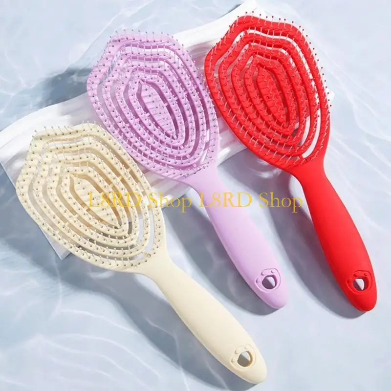 L8RD Stylish Curved Detangling Brush Practical Hairbrush Styling Comb Designed For Different Hair Type And Easy Travel Use