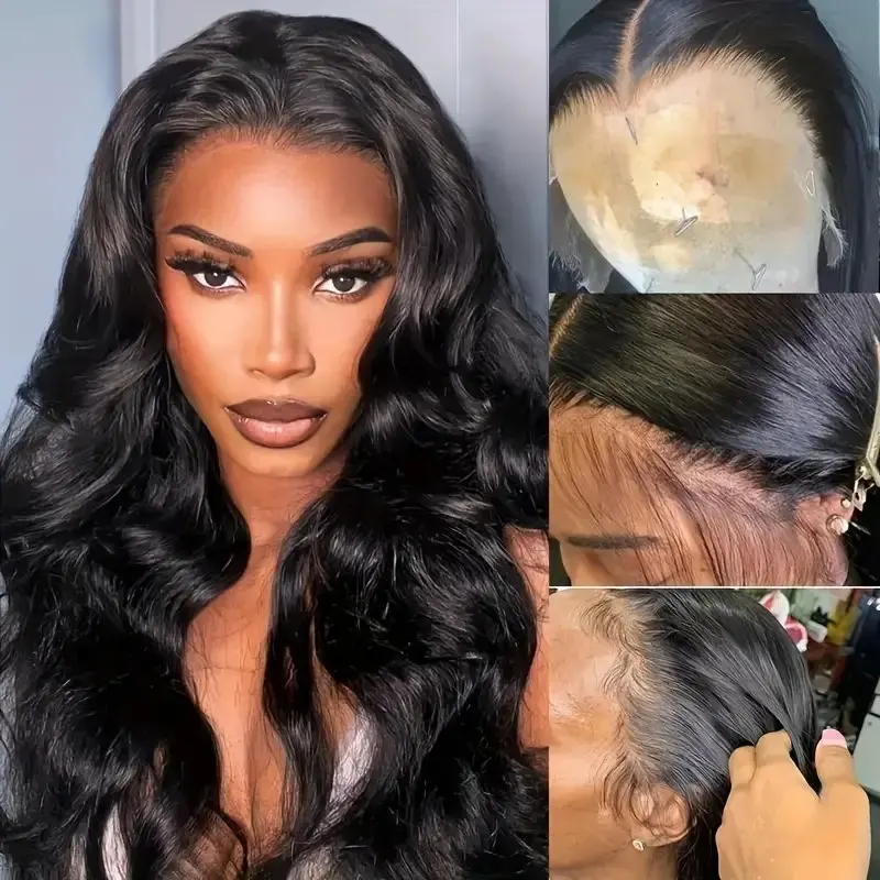 Rosabeauty HD Body Wave Nature Color 13X6 Transparent Lace Frontal Wig 13X4 Front Human Hair Glueless Wig 250% Density