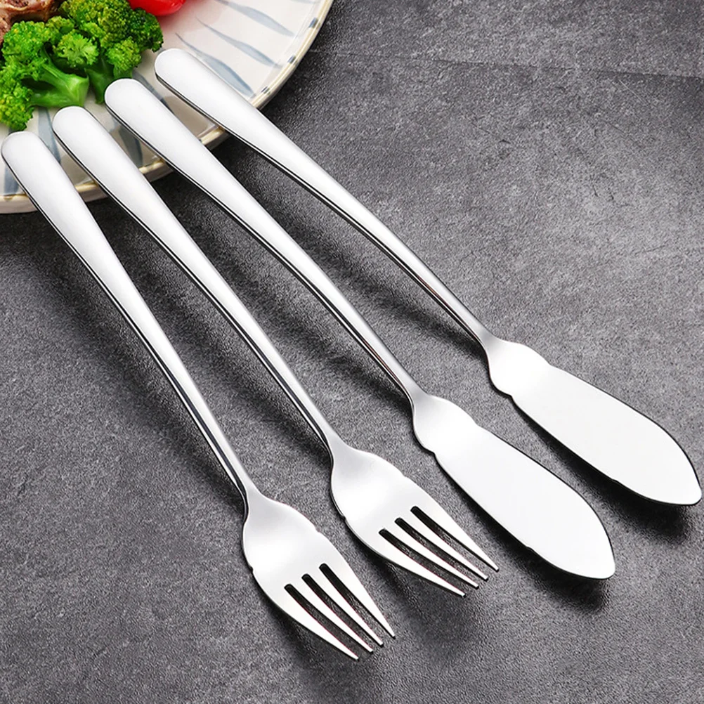 

1Set Fish Knife Fork Stainless Steel Western Tableware Set Ergonomic Design for Home Restaurant Dining Silverware Cutlery Kit