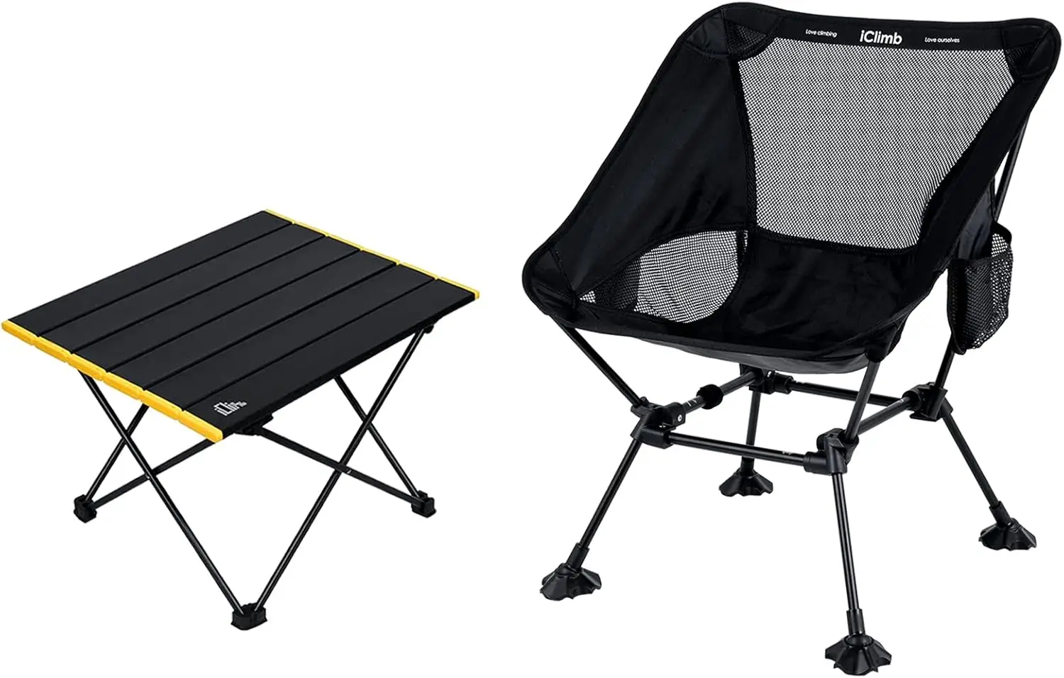 

1 Anti-Sinking Large Feet Chair And 1 Folding Table Bundle, Ultralight Compact For Solo Adult Outdoor Backpacamping Hiking