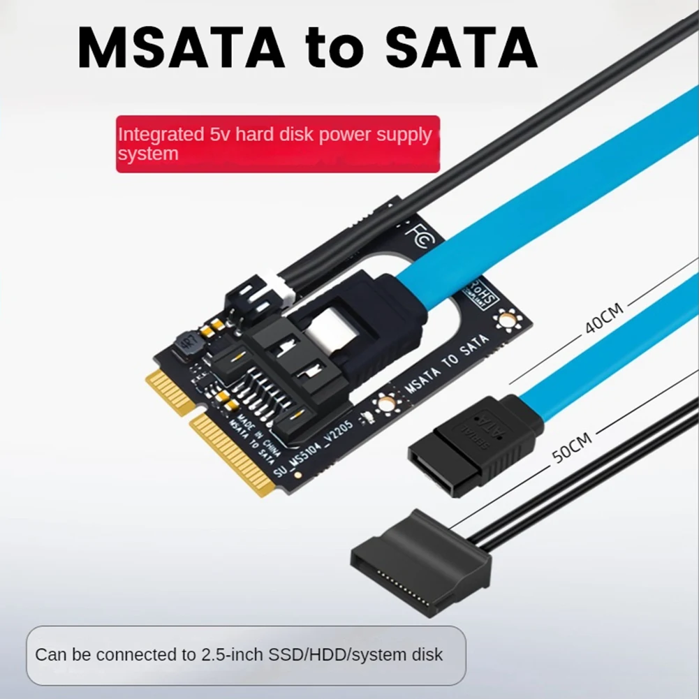 AAA87 SSU ミニ SATA から SATA カードコンバータ MSATA から 7 ピン SATA アダプタフルハイハーフ 2.5 および 3.5 インチ HDD SSD 用