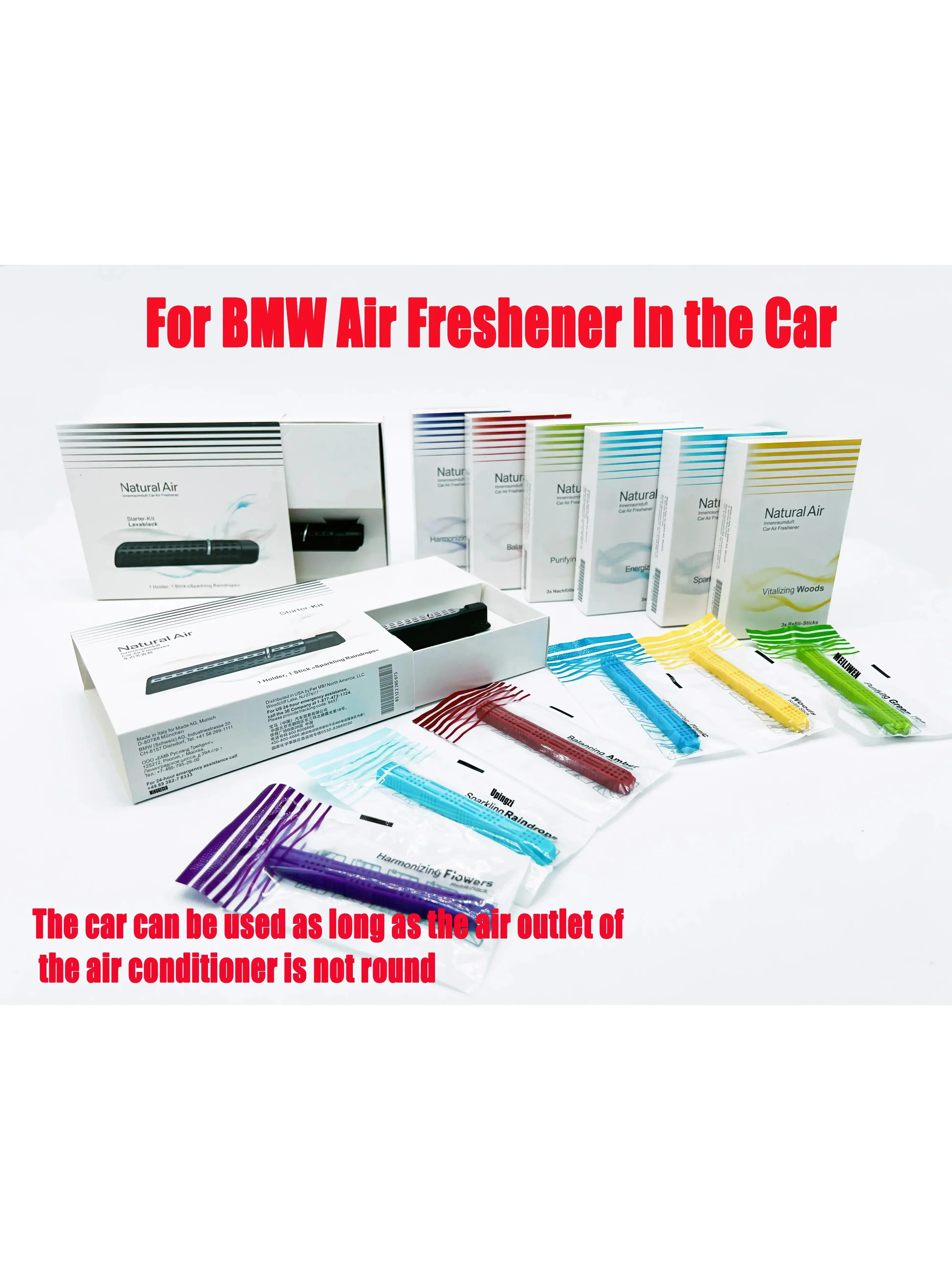 Désodorisant de voiture pour BMW parfum 6 odeurs sortie d'air originale pince d'aromathérapie accessoires d'intérieur automobile parfum solide