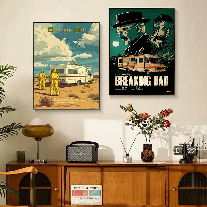 Breaking Bad TV Posters Retro Movie Poster and Picture Vince Gilligan Canvas Painting Wall Art Home Decor Print Mural Cuadros