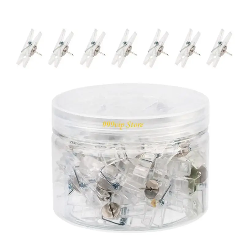 

C90C 50/60/80/160pcs прозрачные крючки с нажимающими штифтами нажимающие штифты прозрачные нажимающие штифты декоративные пальцы