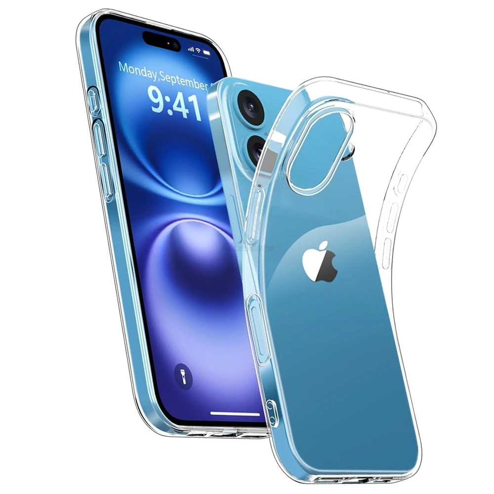 Kristallklare Hülle für iPhone 17, 16, 15, 14, 13, 12, 11 Pro Max Plus, Mini, transparente Silikon-Handyhülle für iPhone 17 Air 16e