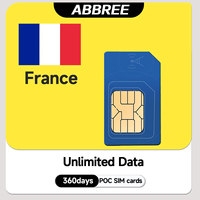 ABBREE France 4G Network SIM Card Unlimited Data Global IOT Device M2M365 Days Service GP-268 GP-889 GP-298 POC Walkie Talkie