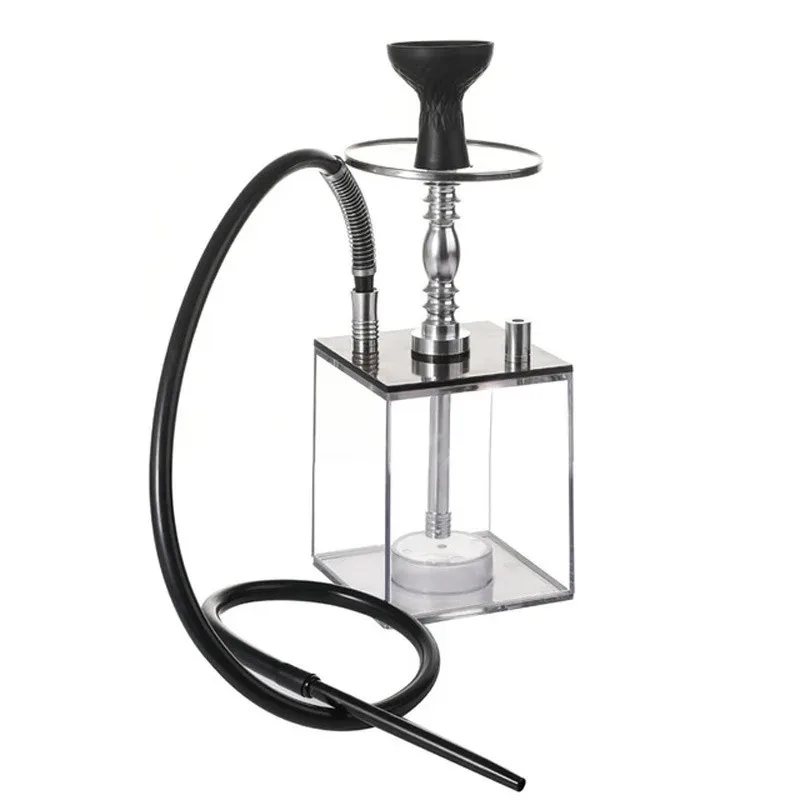 Acrylic Hookah Set Shisha Box  with 1 Hose LED Light Nargile Sheesha Chicha Narguile Cachimbas Water Pipe Shisha Hookah Smoking