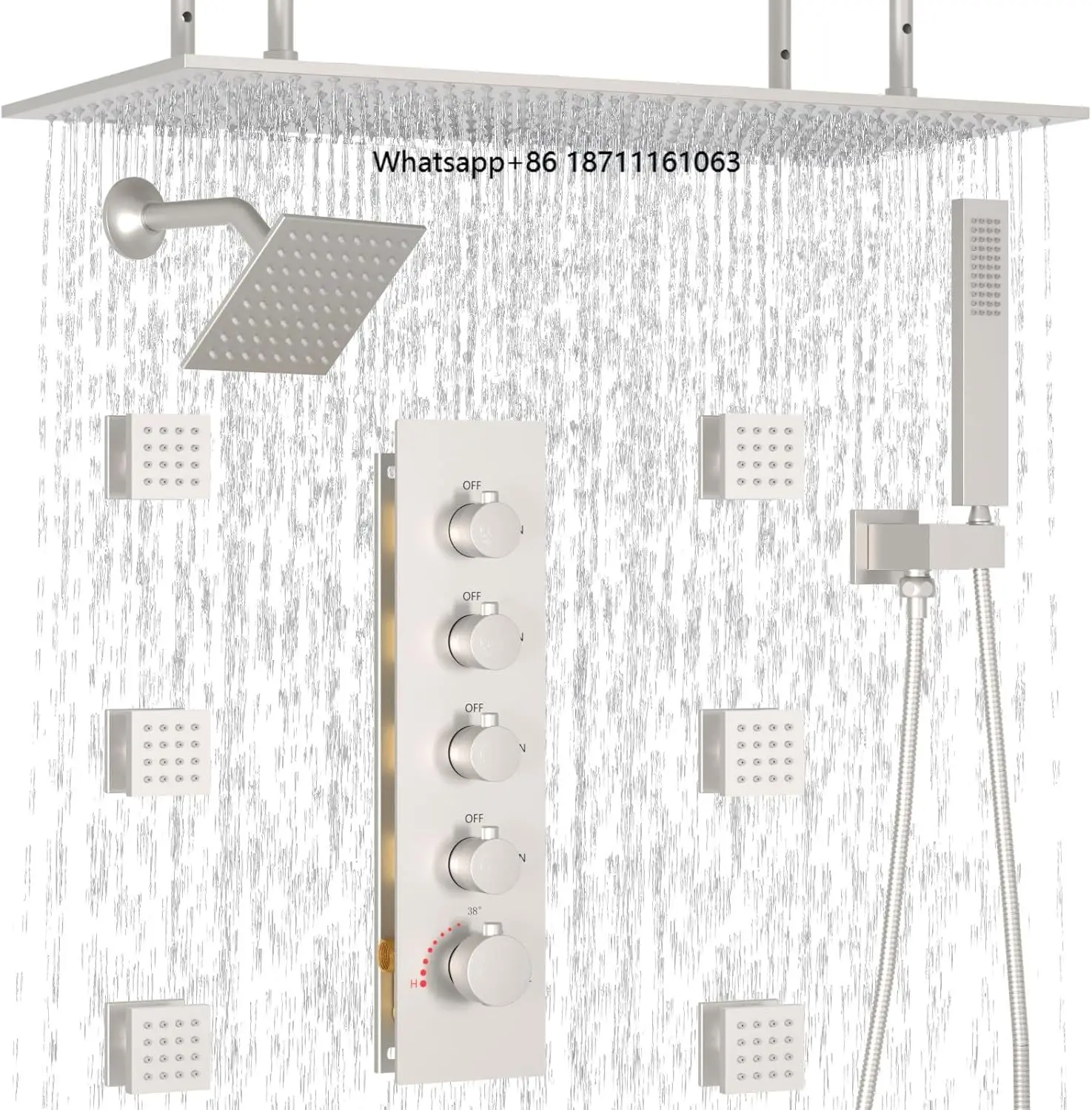 Large Shower Set Waterproof Embedded Thermostatic Shower System