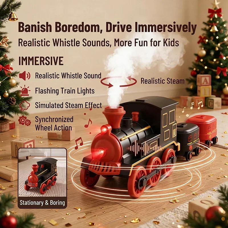 RC Magnetic Growing Greedy Steam Train Kids Electric Spray Interactive Battle Game Children Remote Control Toy Hungry Eating Car