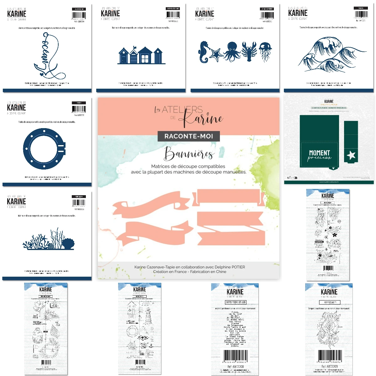 A Contre Courant Clear Entre Terre Et Mer Dies pour le scrapbooking DIY, les créations artisanales, les modèles d'albums photo et la décoration faite main