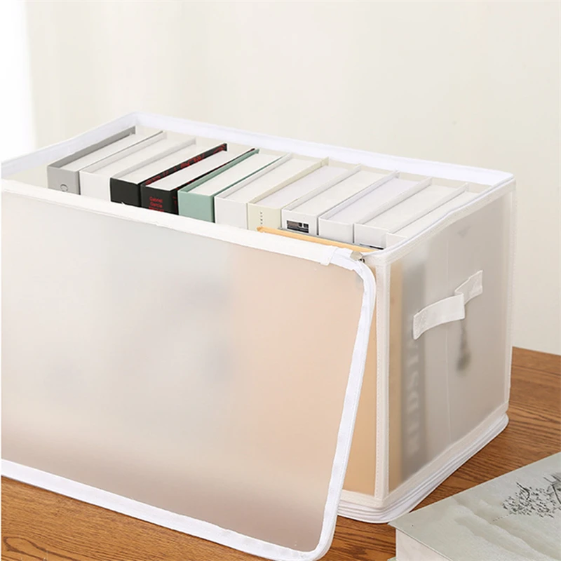 1pc Transparent Storage Box With Handles Foldable Underwear Clothes Storage Box Organizer Of Home Wardrobe Closet Bedroom