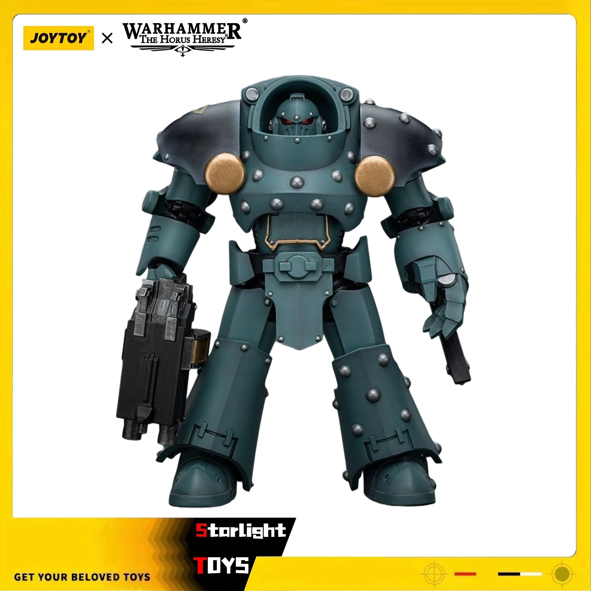 

JOYTOY 1/18 Action Figure Warhammer 40K Sons of Horus Tartaros Terminator Squad Combi-bolter and Chainfist Toys Model Gift