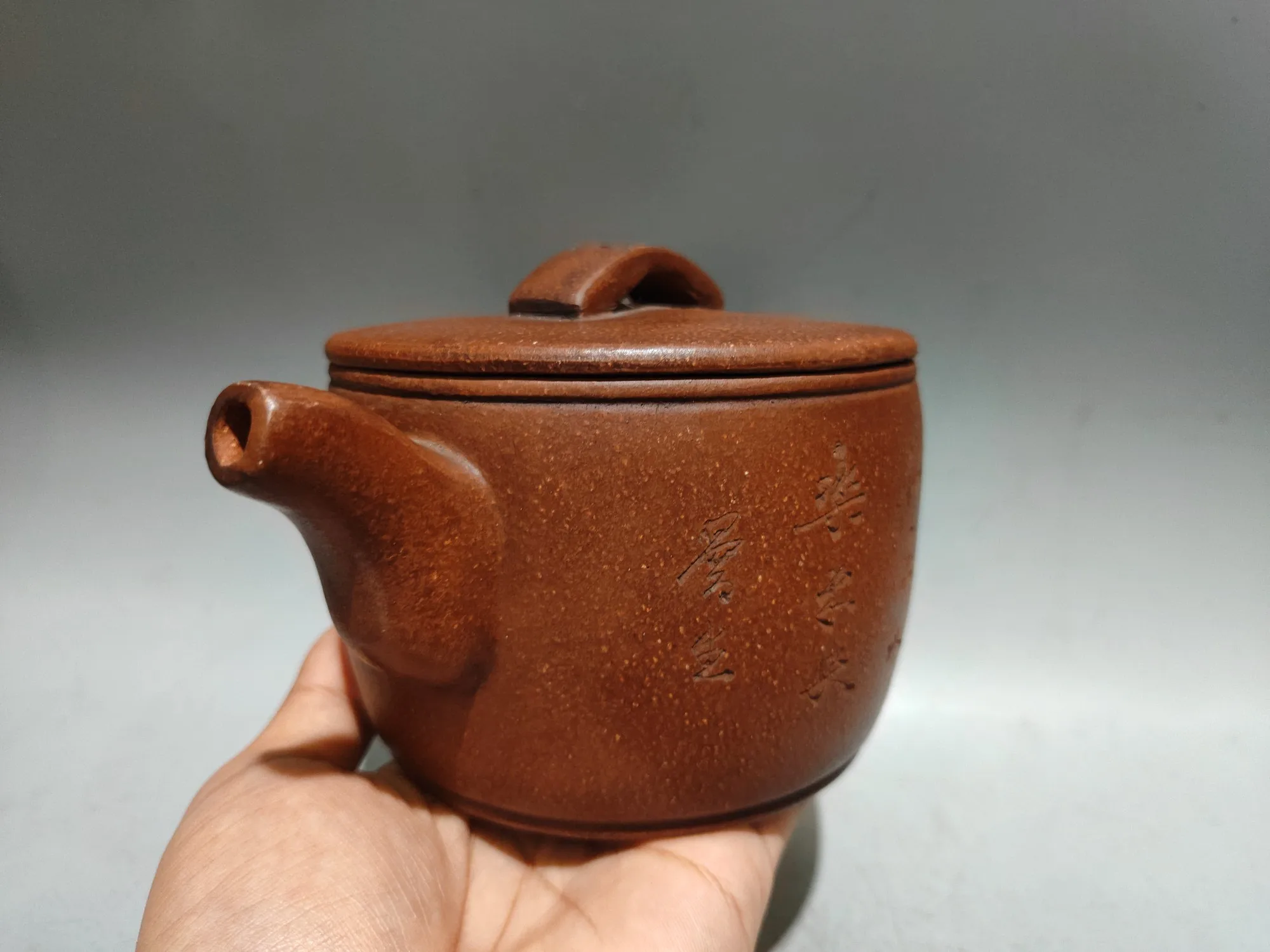 Yixing Purple Clay Teapot Engraved poetry Hanwa Pot Kettle Kettle Teapot Amass wealth Ornaments