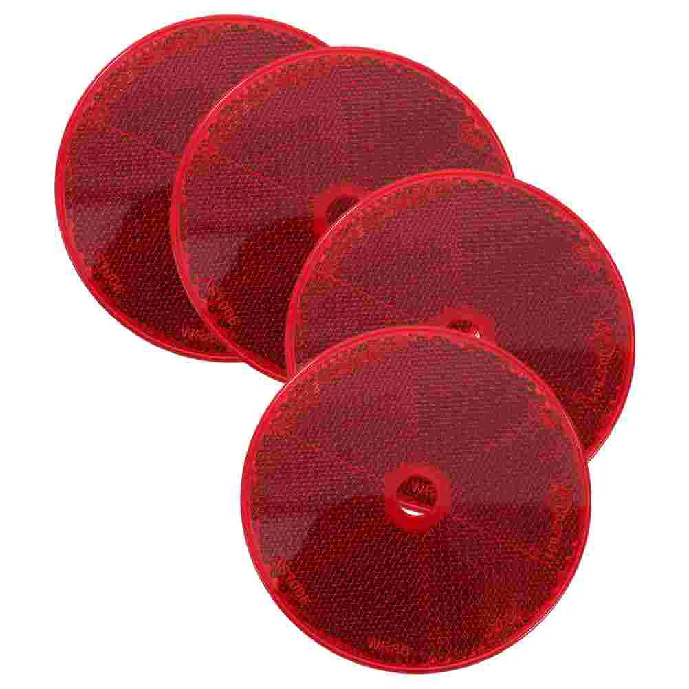 4 Pcs Reflective Warning Reflector Trailer Reflectors for Night Riding Round Red Bike