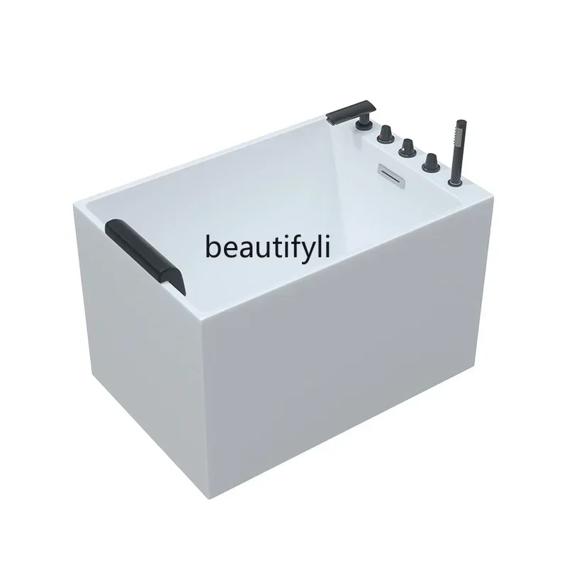 GG Acrylic seated deep bubble mini bathtub independent square bathtub 1m-1.5m