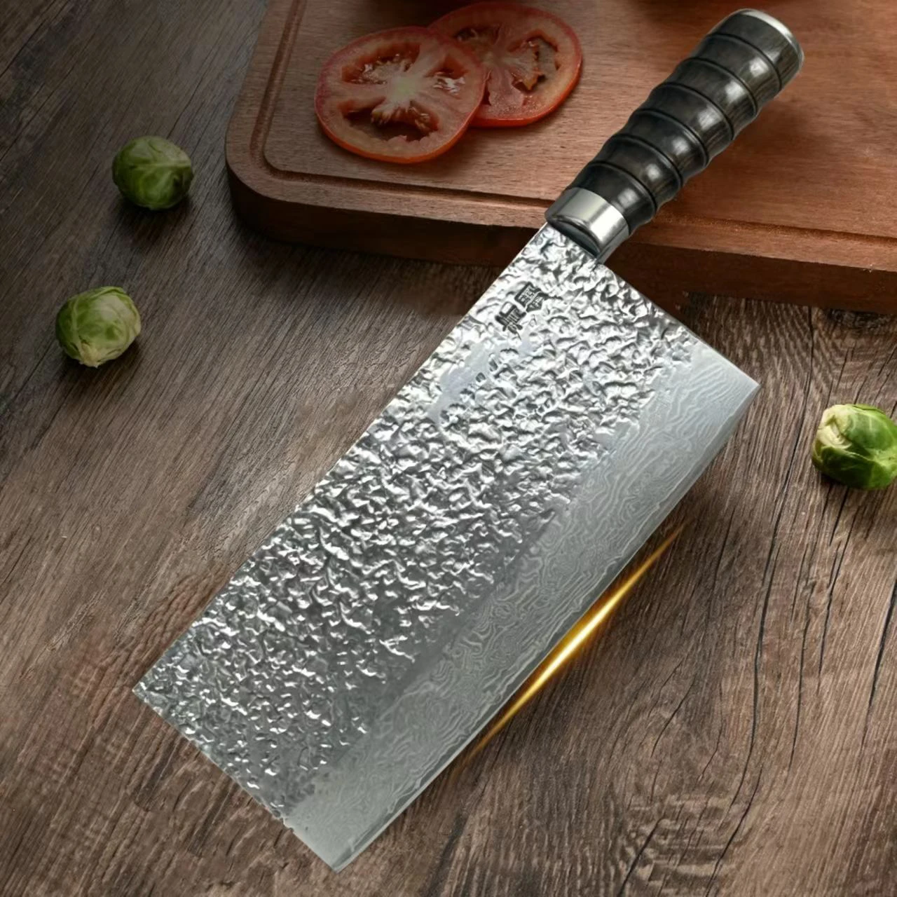 8.3 Inch Chinese Chef Knife Welding Damascus Steel 9Cr18CoMov Blade Wood Handle Slicing Vegetables Cleaver Meat Kitchen Knife