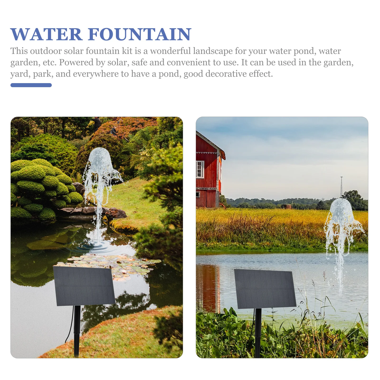

1 Set Solar Powered Fountain Durable Energy Saving Water Garden Decoration Floating Pond Pool Outdoor Solar Water Pump Sprinkler