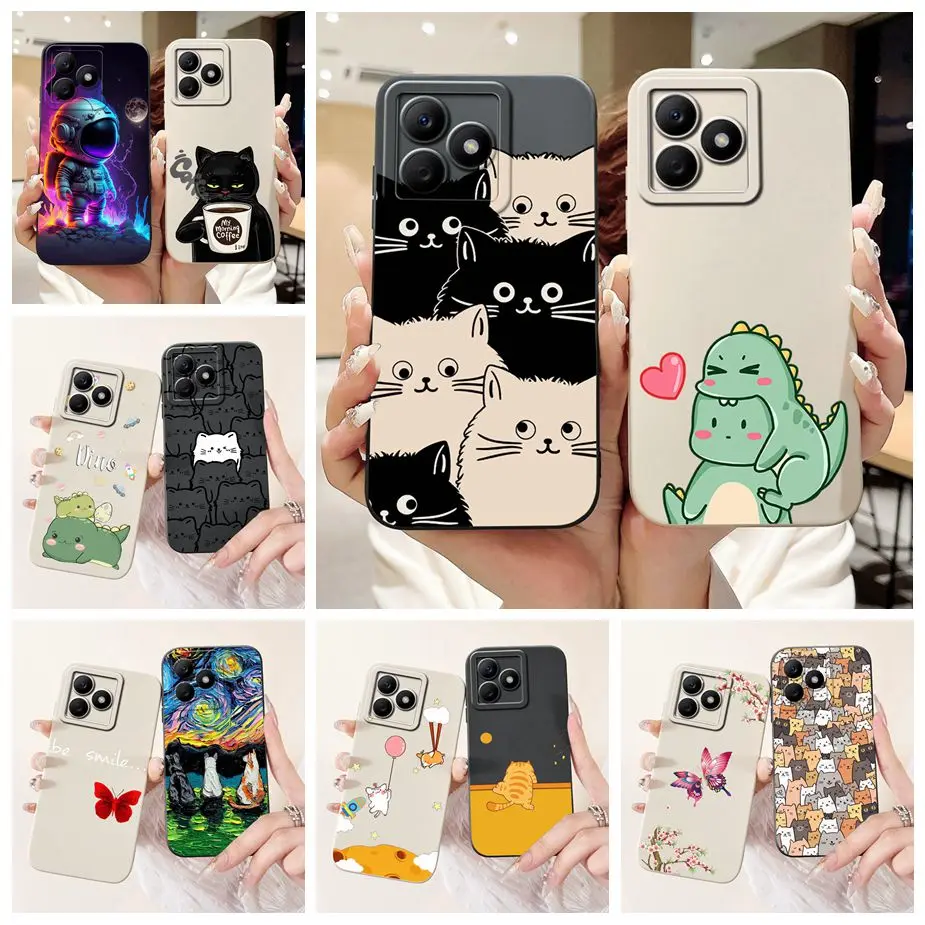 For Realme C61 Case RealmeC63 RMX3939 Cute Fashion Cartoon Cover Shockproof Phone Case For Realme C63 C 61 RealmeC61 Soft Fundas