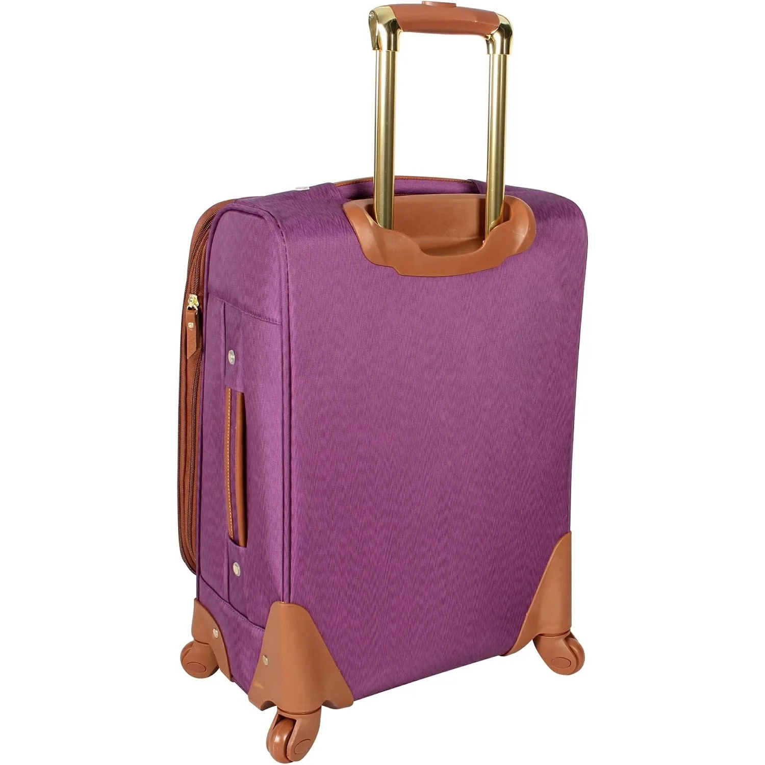Luggage Collection - Lightweight Softside Expandable Suitcase for Men & Women - Durable 20 Inch Carry On Bag with 4-Rolling Spinner Wheels (Global Purple)