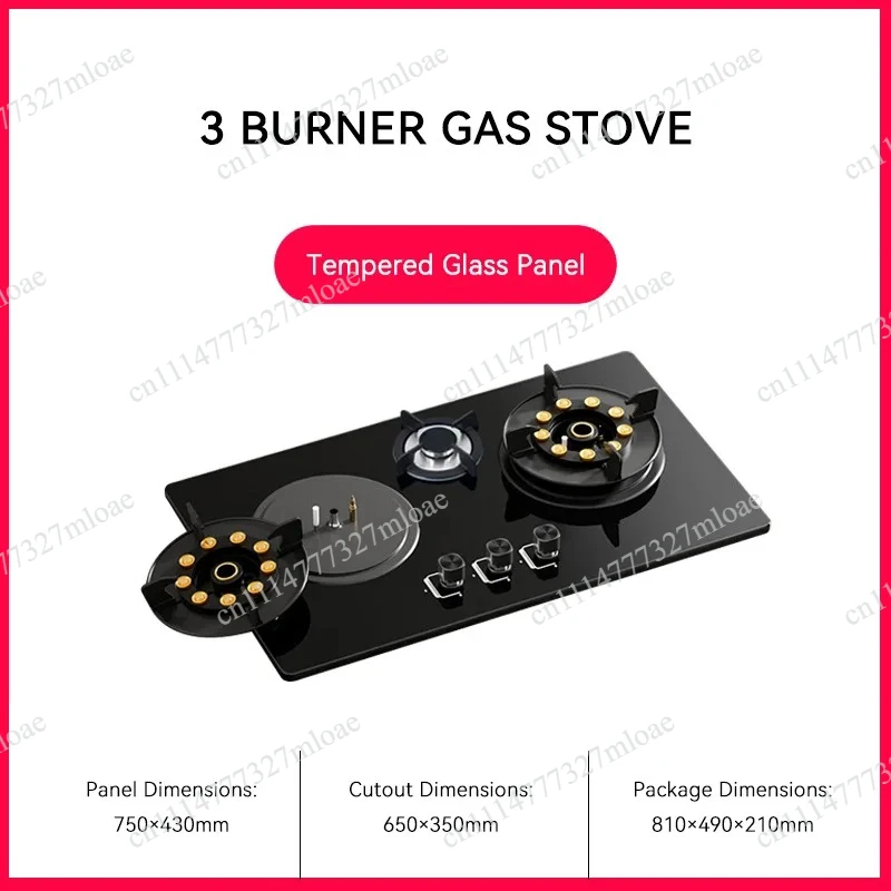Household Three-eye removable magic dish fire stove, embedded glass gas stove, energy-saving stove
