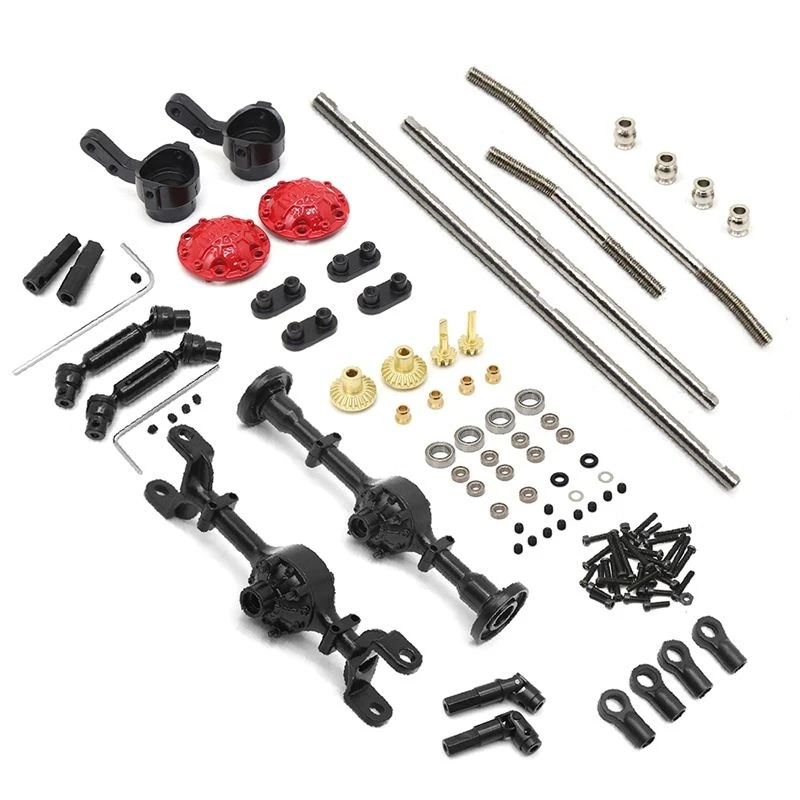 [Toybuy】 For WPL C14 C24 C34 C44 C54 B14 B24 Metal Front Rear Axle And Drive Shaft Kit 1/16 RC Car Upgrade Replacement Parts