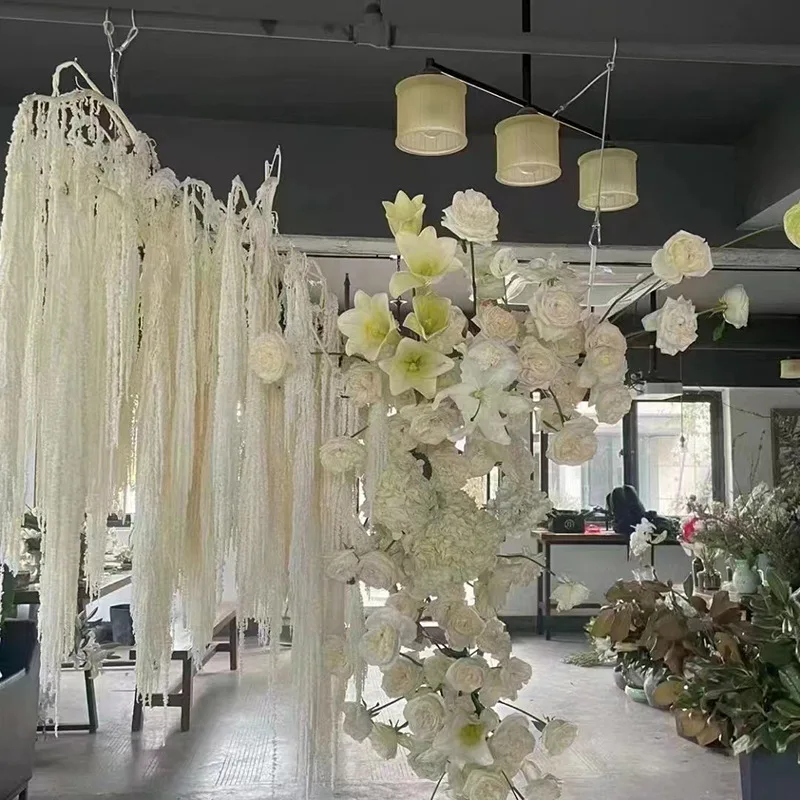 1 пучок белого подвесного амарантуса, сушеные отбеленные белые амарантуса, консервированные цветы, свадебный декор, подвесной свадебный букет