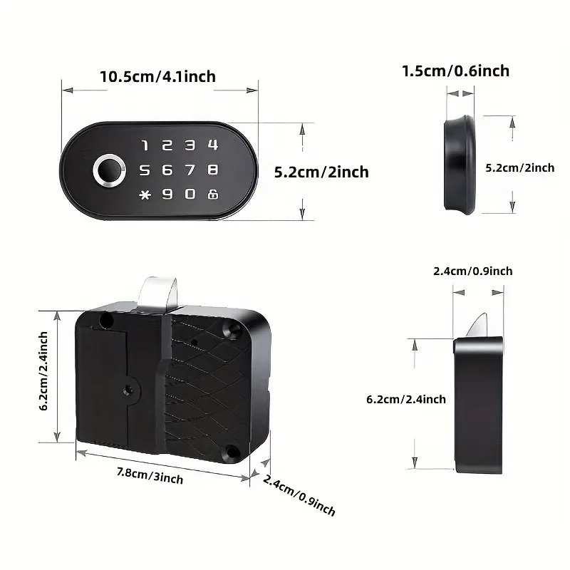 Imagem -06 - Inteligente Biométrico Impressão Digital Senha de Segurança ic Cartão Gaveta do Armário Lock Sapato Rack Fechadura da Porta Anti-roubo Home Lock