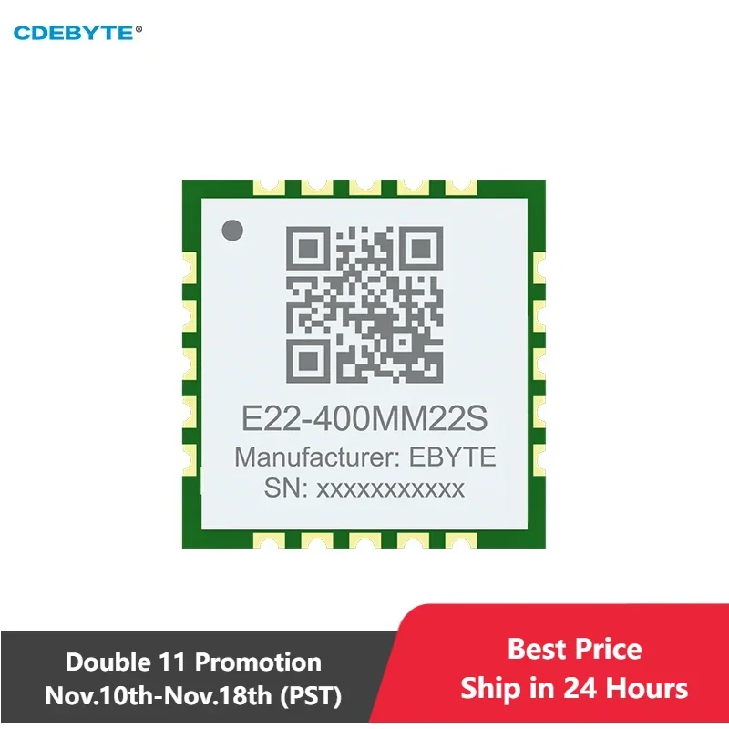 SX1268 LoRa Module 433MHz CDEBYTE E22-400MM22S Ultra-Small Size IPEX/Stamp Hole 21.5dBm 7KM SMD RF Transceiver Module