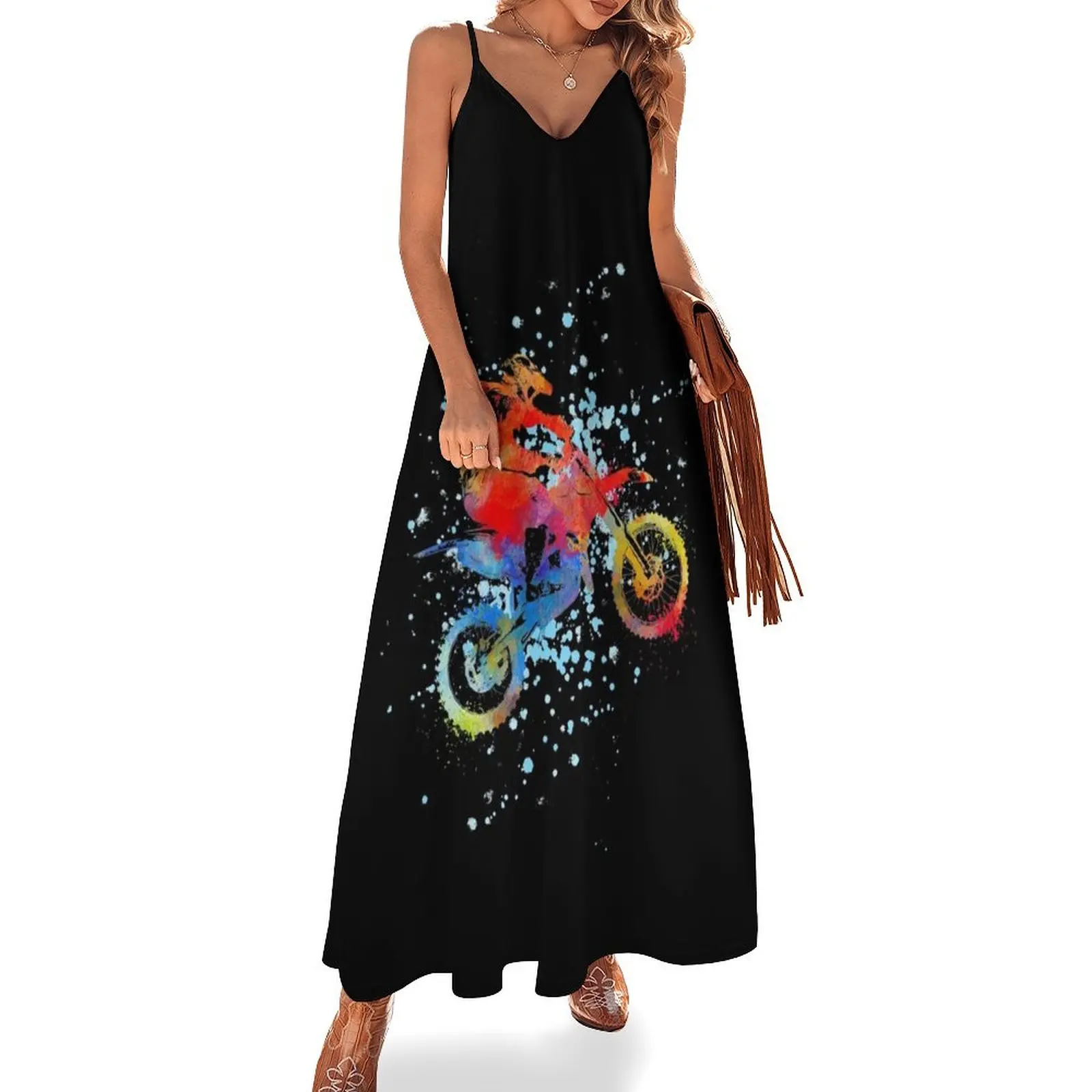 

Motorbike, Watercolour Sports, Biker Gifts Sleeveless Dress elegant party dress for women 2025 african dresses for woman