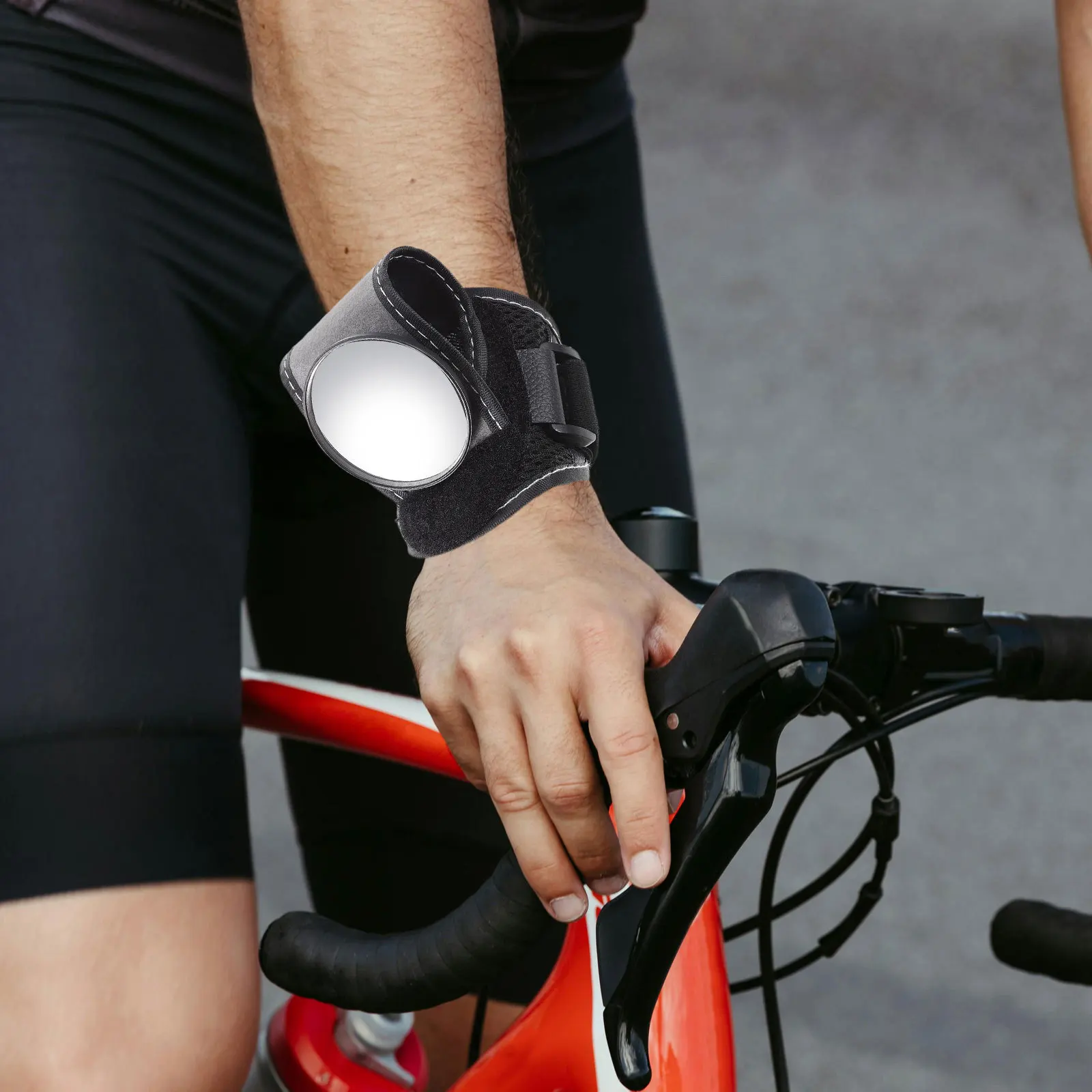 Bicycle Rear View Mirror Wrist Mounted Cycling Safety Mirror For Commuting Mountain Biking Hd Convex Wide Angle Durable