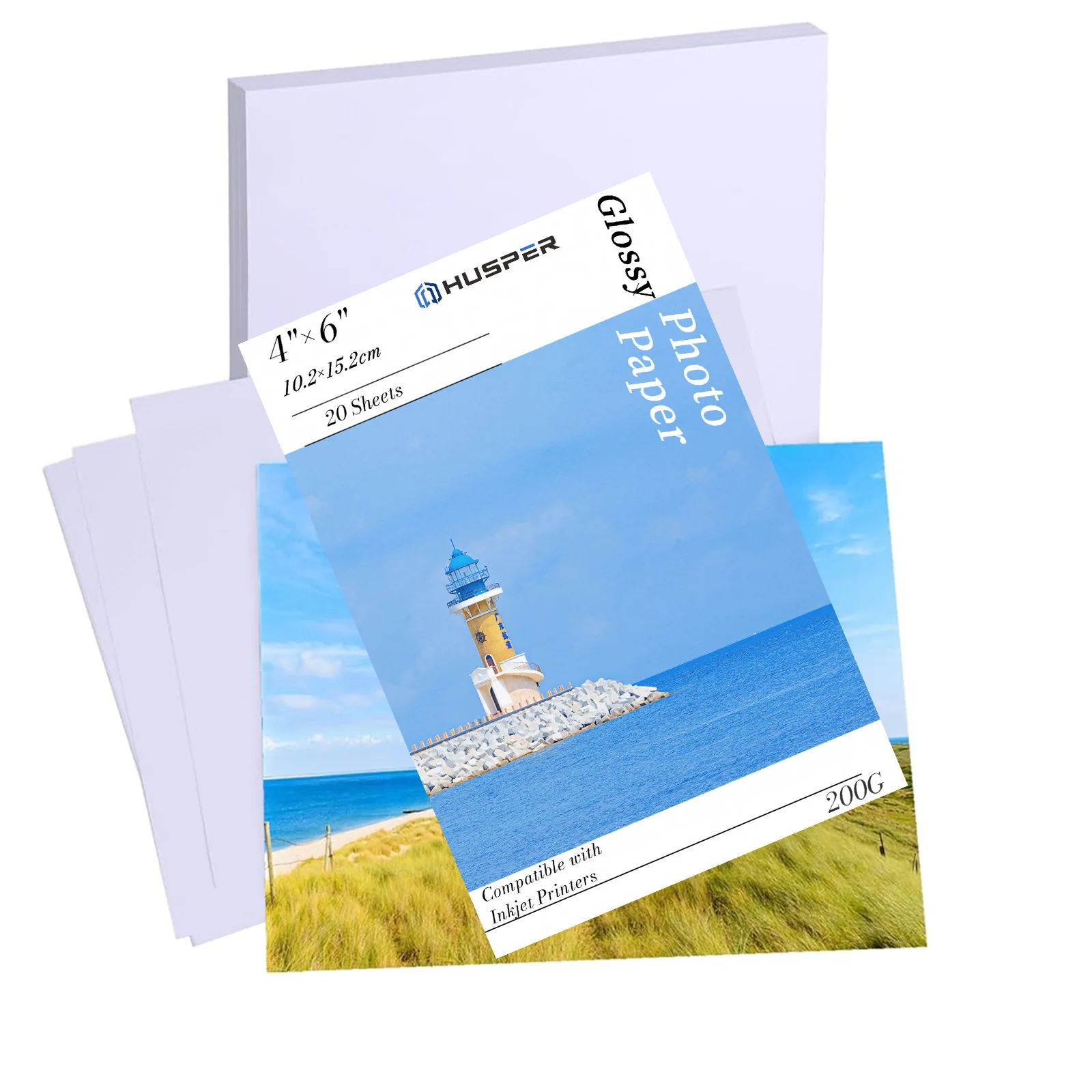 

HUSPER 200G глянцевые 20 листов 4R (4 × 6 дюймов) фотообои для струйной печати