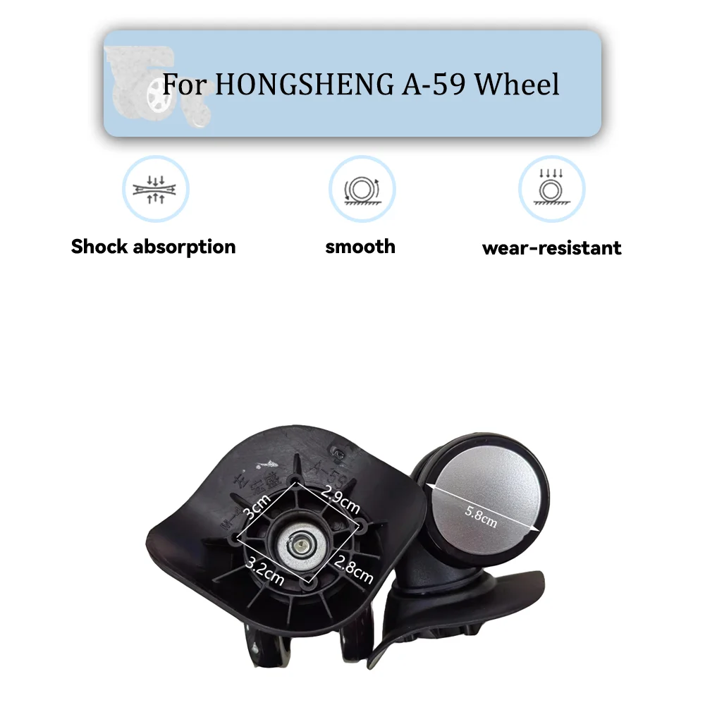 For HONGSHENG A-59 Universal Wheel Replacement Suitcase Silent Smooth Convenient Shock Absorbing Rotating Accessories Wheels