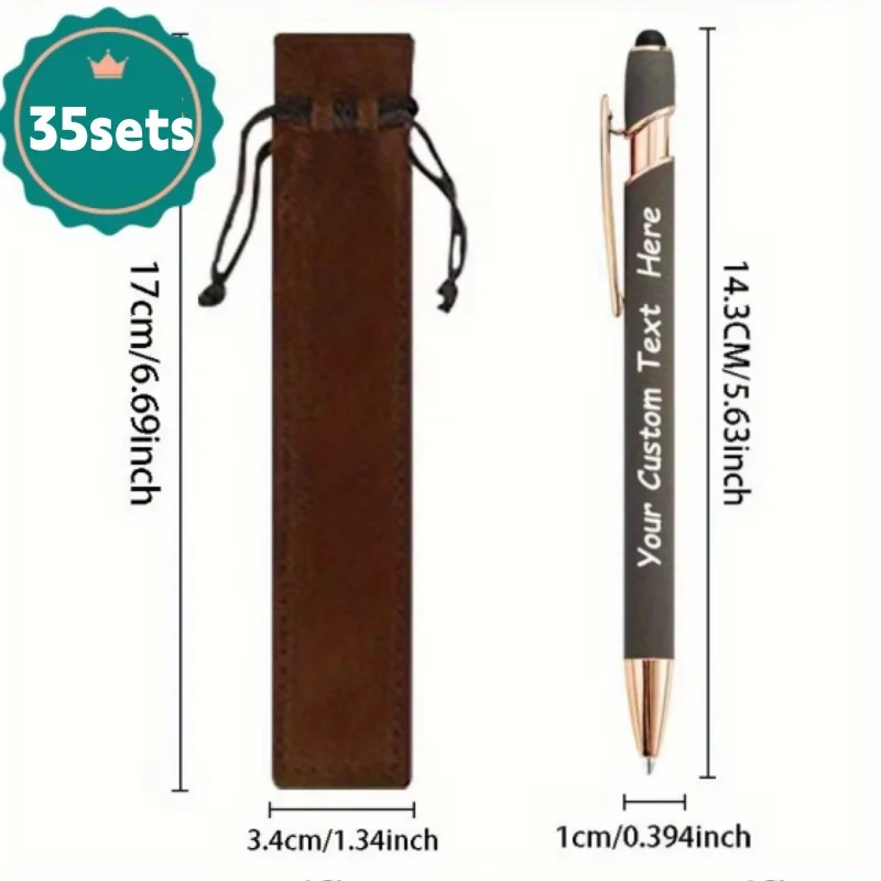 35Sets Customizable Ballpoint Pens with Rubber Soft Touch Personalized Advertising Promotional Gifts Hotel Conference Supplies