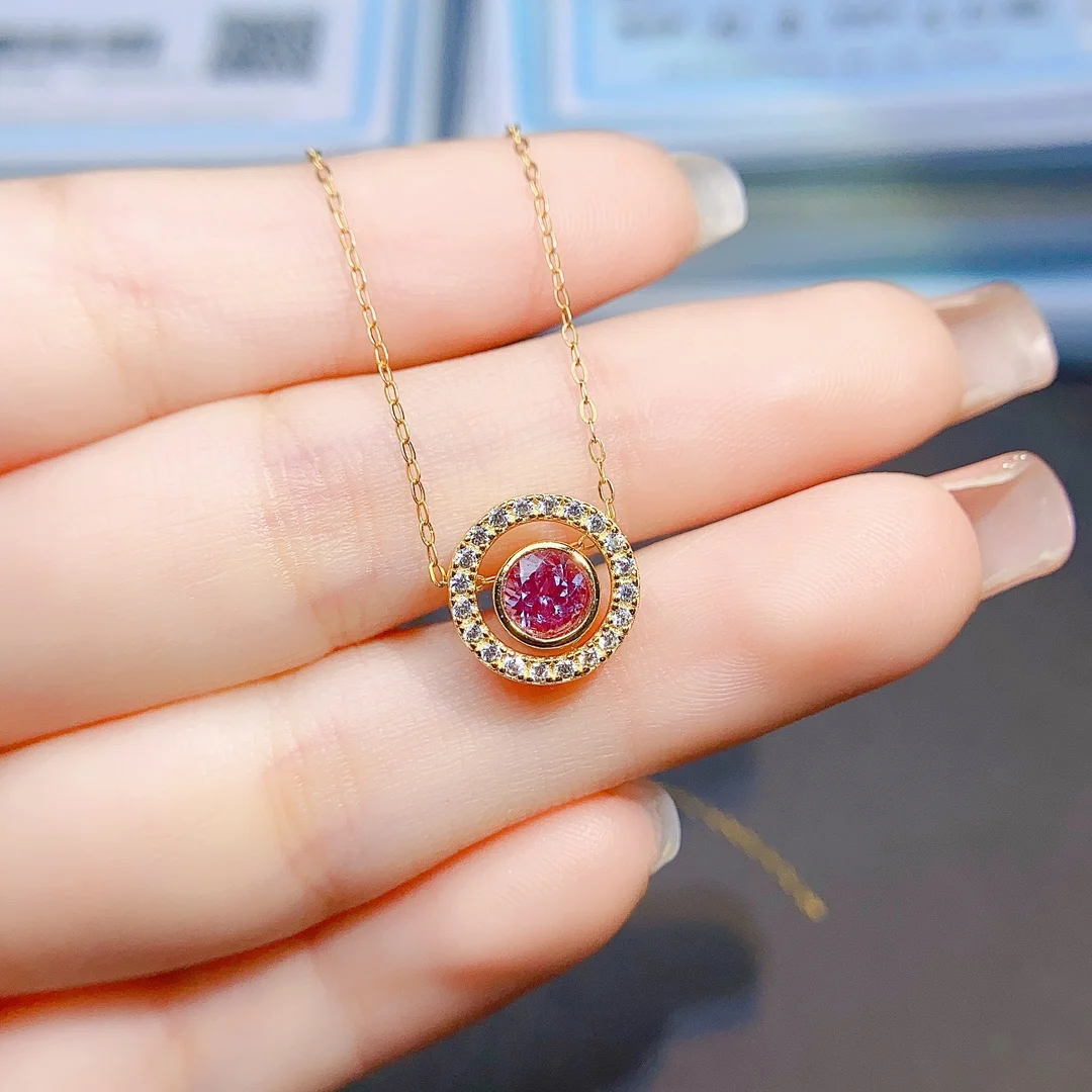 Vintage Alexandrite Women Necklace Color-Change Alexandrite Pendant 925 Silver June Birthstone Necklace Halo CZ Necklaces