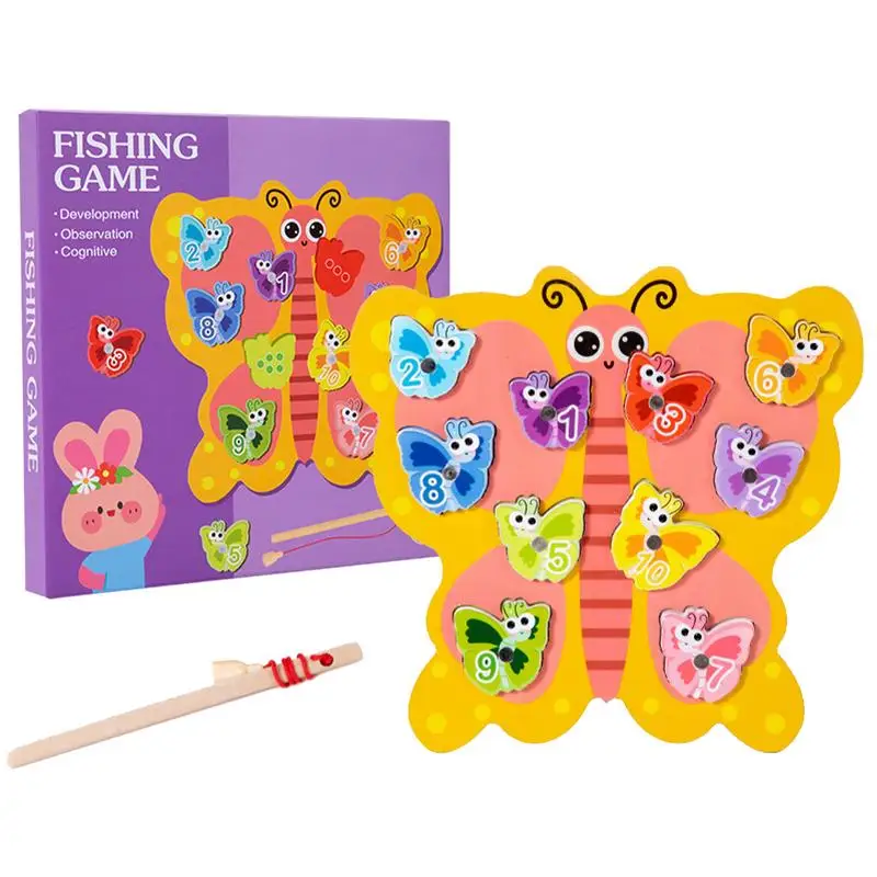 

Fishing Toy Magnetic Butterfly Fishing Pool Toys Butterfly Color Sorting Interactive Family Bonding Tool For Fine Motor Skills