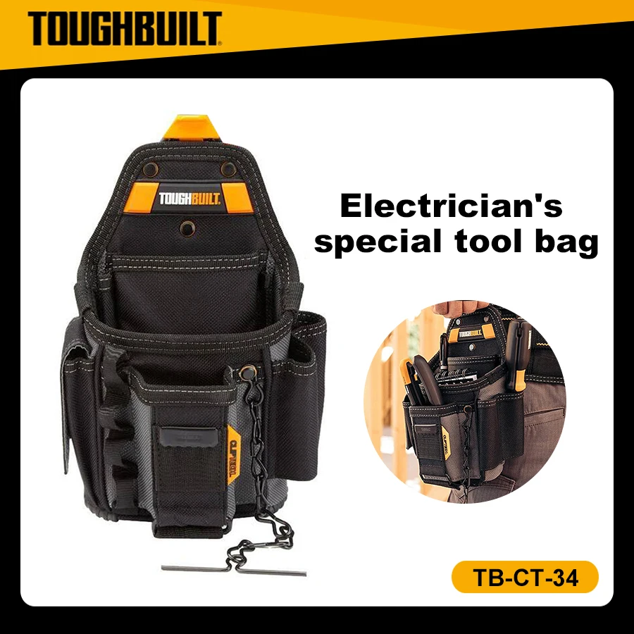 

TOUGHBUILT TB-CT-34 Small Electrician Pouch Multi-functional Portable Sturdy and Durable Storage Toolkit makita