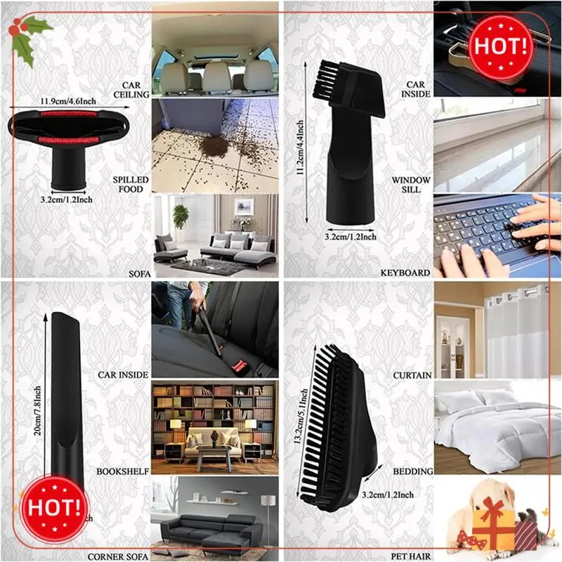 Kit de aspiradora doméstica ABLE-8 Pack: se adapta a accesorios y accesorios de 1-7/8 pulgadas, 1-3/8 pulgadas (35 mm) y 1-1/4 pulgadas (32 mm)