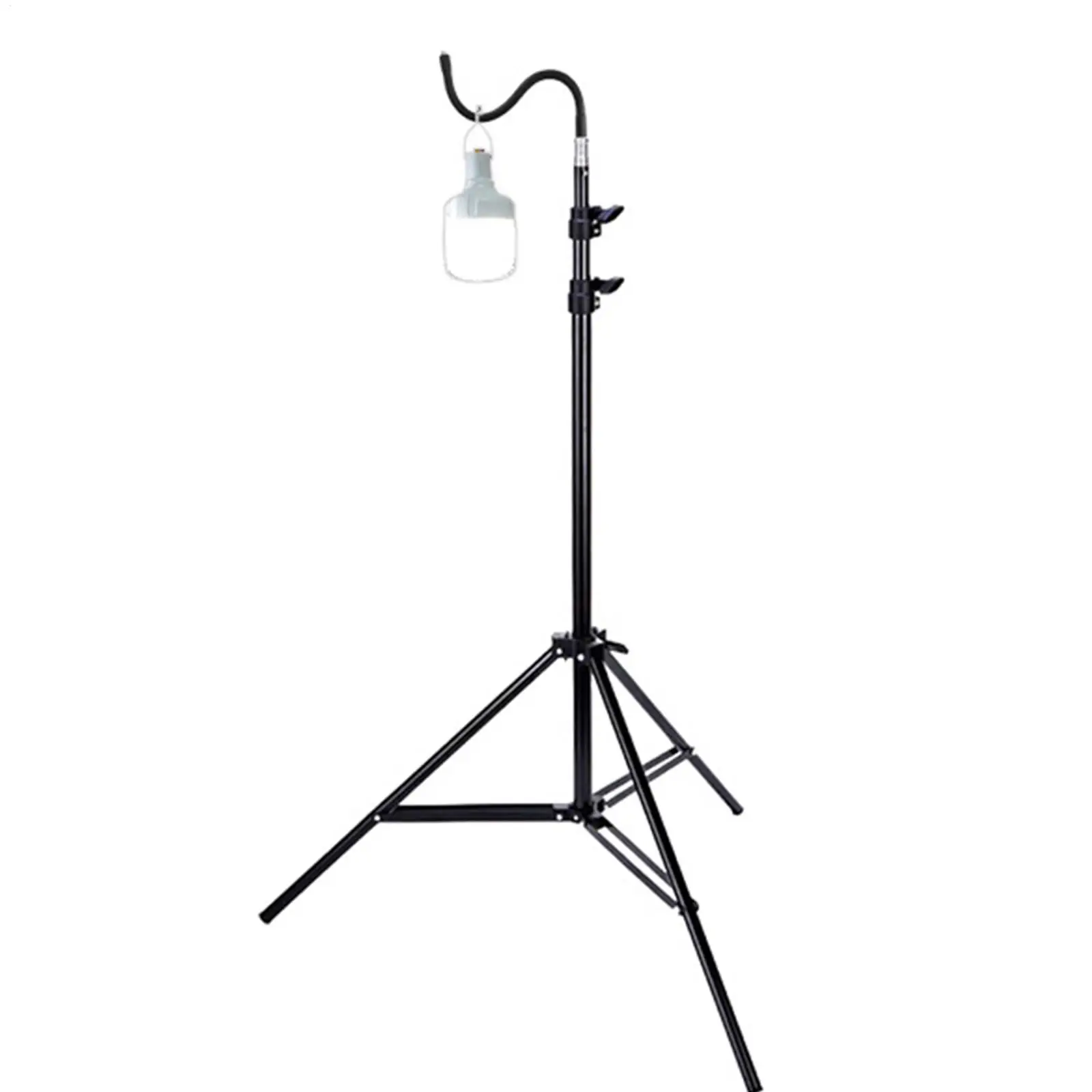 Support de lampe de camping pliable et télescopique de 2 m, trépied réglable léger en métal, support de lampe de sol, accessoires de camping