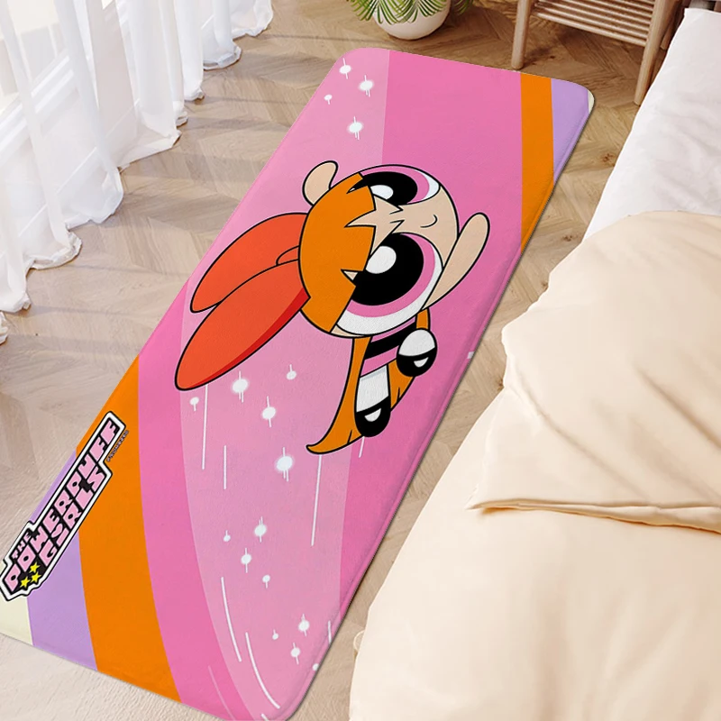 Washable Non-slip Kitchen Rug A-The Powerpuff Girlss Aesthetic Rugs Baths Children's Bedroom Carpet Home Entrance Room Carpets