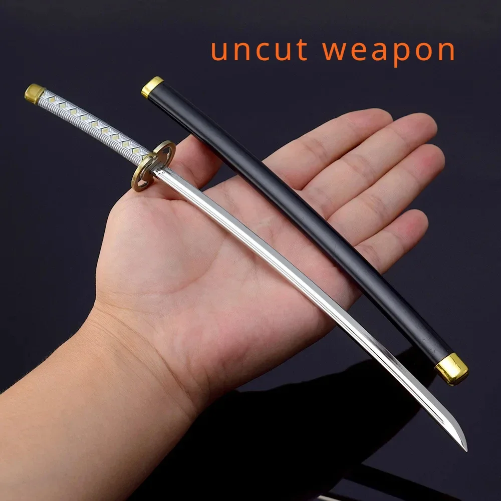 26cm  Ichimaru Gin Shinsou Zanpakutou Armas Ninja Weapon Metal Uncut Model Japanese Popular Katana Samurai Crafts Gifts Toys Boy