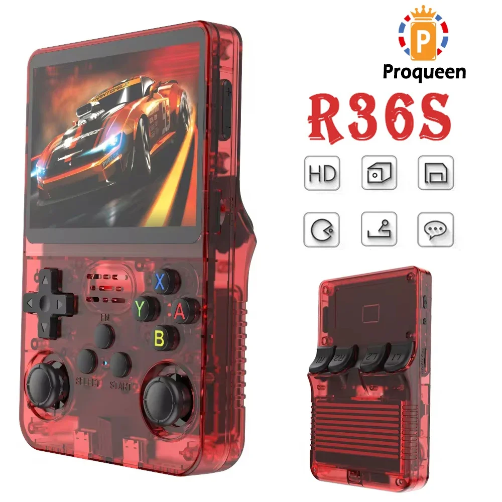 

Open Source R36S Retro Handheld Video Game Console Linux System 3.5 Inch IPS Screen Portable Pocket Video Player 64GB Games Gift