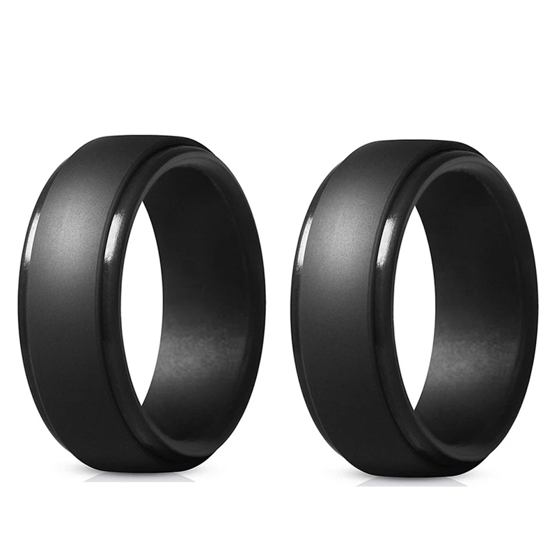 8Mm Popular Men Silicone Cool Rings Women Silicone Wedding Ring Environmental Outdoor Sports Ring 2Pcs