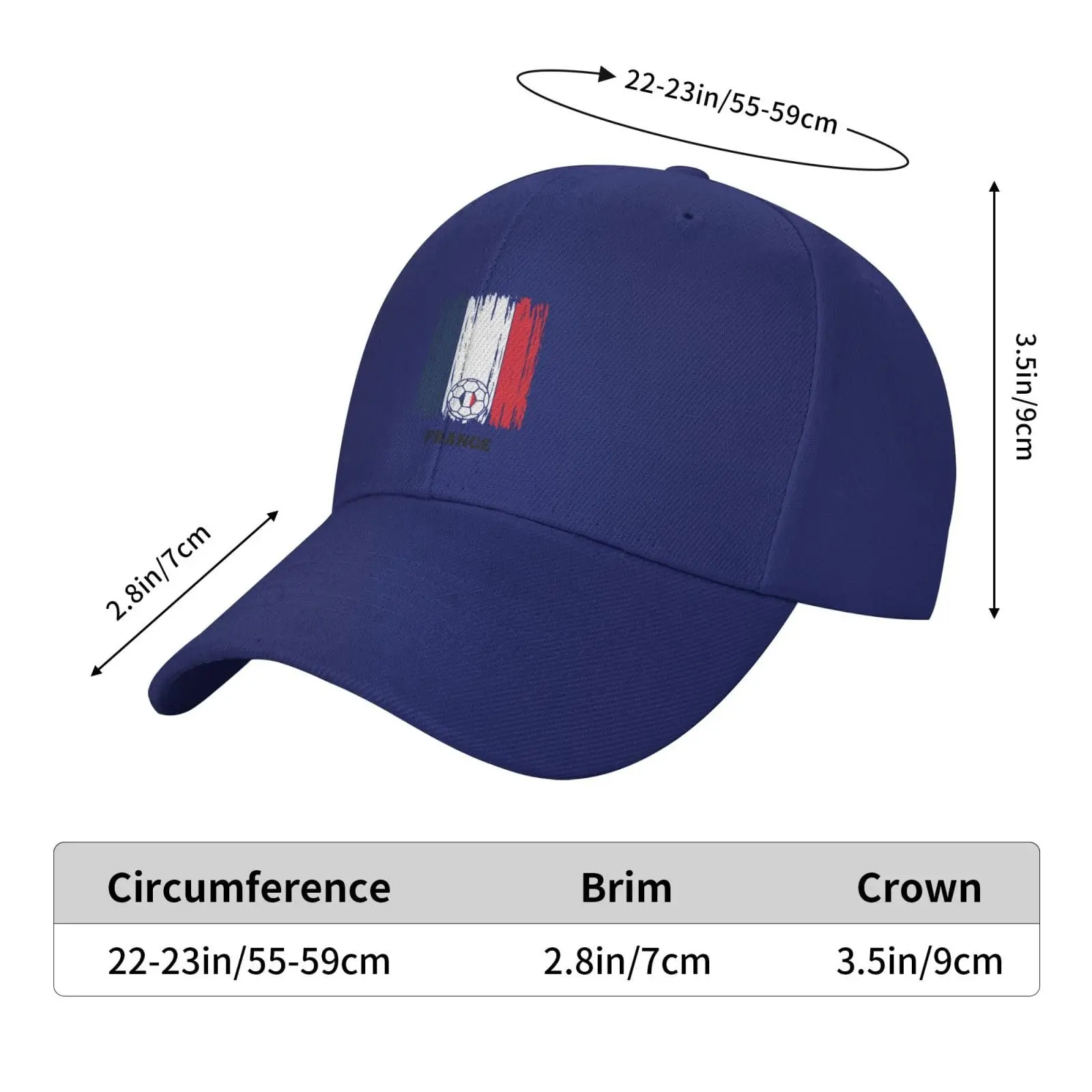 France Football Flag Baseball Cap for Men Women Hat Adjustable Truck Driver Hats Casquette Caps Blue