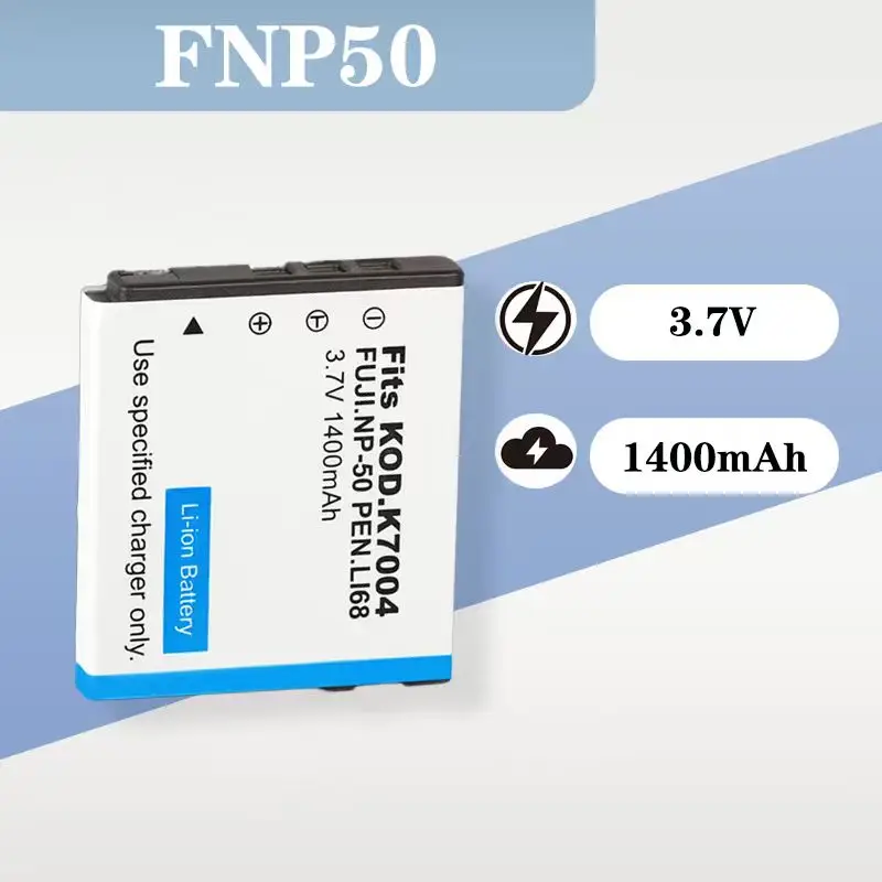 

1400mAh High - Capacity Battery 3.7V Compatible with Fuji NP - 50/FNP50, Kodak K7004 and Pentax D - Li68 Digital Cameras