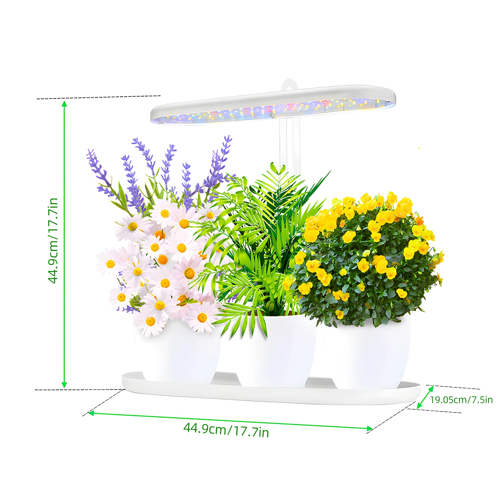 ไฟ Grow LED 10W 2/4/8H ตั้งเวลาเปิด/ปิดอัตโนมัติหรี่แสงได้4ระดับปรับความสูงได้ปรับแต่งได้เต็มสเปกตรัมแสง Grow เหมาะสำหรับพืช