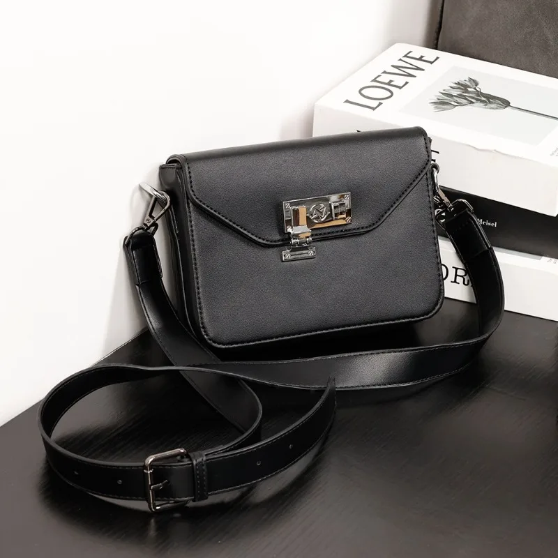 2026 New Crossbody Bag Men Lock Box Shoulder Bag Fashion Design Men's Shoulder Messenger Bags Solid PU Leather Handbags Male