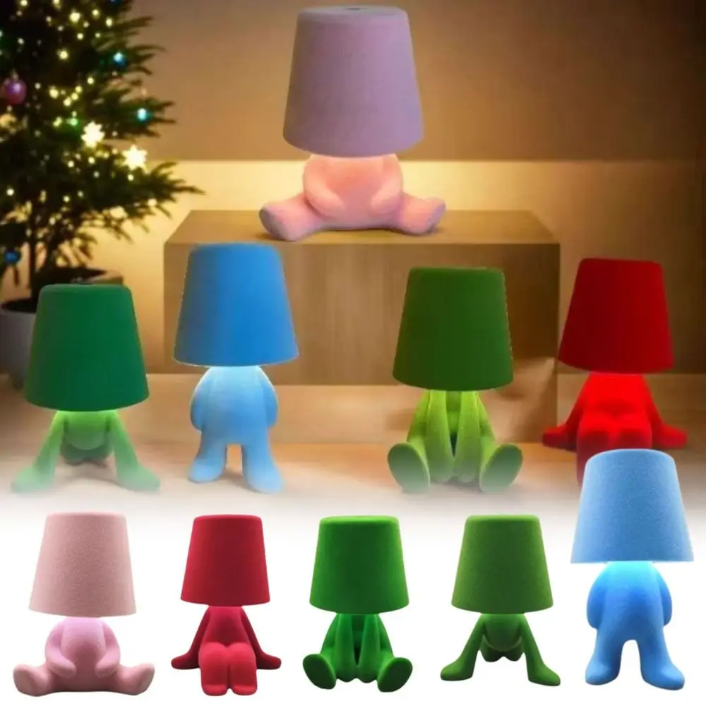 

Touch Control Table Lamp Flocking Texture Mini Size Night Lamp Colorful Design Creative Shape Book Light Home Decoration